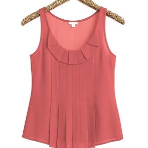 J. Crew Coral Silk Chiffon Top